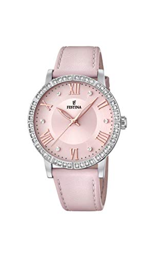 Festina Damen Analog Quarz Smart Watch Armbanduhr mit Leder Armband F20412/2 von Festina