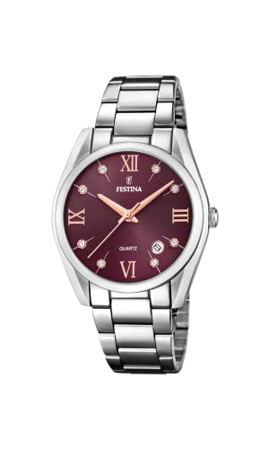 Festina Damen Analog Quarz Uhr mit Edelstahl Armband F16790/E von Festina