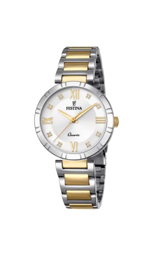 Festina Damen Analog Quarz Uhr mit Edelstahl Armband F16937/A von Festina