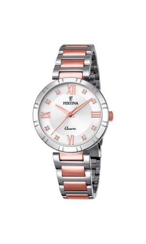 Festina Damen Analog Quarz Uhr mit Edelstahl Armband F16937/D von Festina