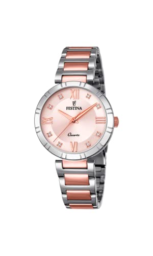 Festina Damen Analog Quarz Uhr mit Edelstahl Armband F16937/E von Festina