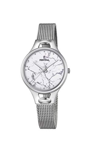 Festina Damen Analog Quarz Uhr mit Edelstahl Armband F16950/E von Festina