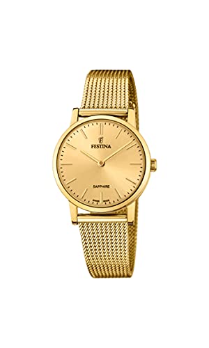 Festina Uhr Für Damen F20023/2 Swiss Made Gold Edelstahl Case GoldEdelstahl Band von Festina