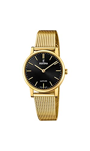 Festina Uhr Für Damen F20023/3 Swiss Made Gold Edelstahl Case GoldEdelstahl Band von Festina