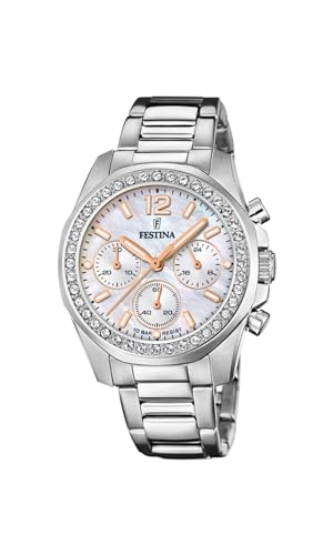 Festina Damen Analog Quarz Uhr mit Edelstahl Armband F20606/1 von Festina