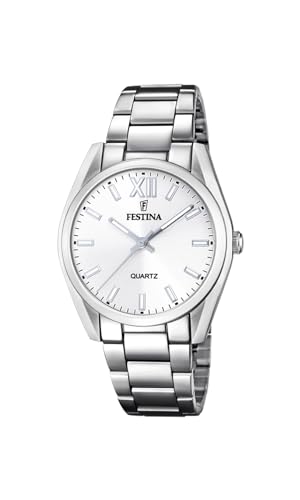 Festina Damen Uhr Boyfriend Alegria Weiss, Edelstahl Armband von Festina