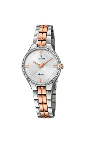 Festina Damen Analog Quarz Uhr mit Edelstahl beschichtet Armband F20219/2 von Festina