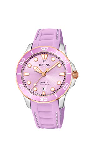 Festina Damen Analog Quarz Uhr mit Silikon Armband F20502/3 von Festina