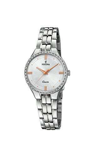 Festina Damen Analog Quarz Uhr mit Edelstahl Armband F20218/1 von Festina