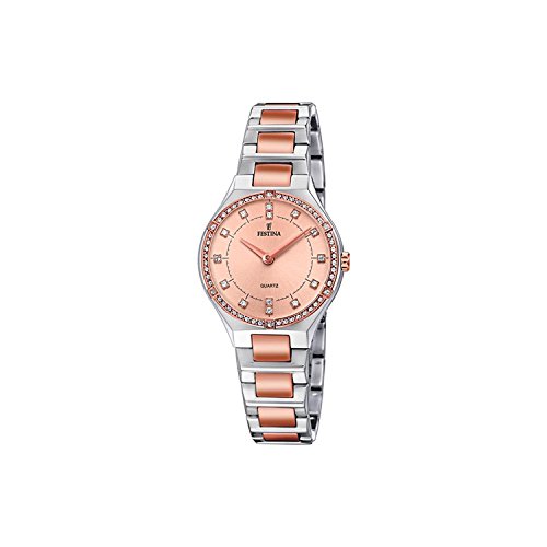 Festina Damen Analog Quarz Uhr mit Edelstahl beschichtet Armband F20226/4 von Festina