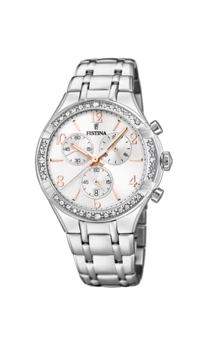 Festina Damen Chronograph Quarz Uhr mit Edelstahl Armband F20392/1 von Festina