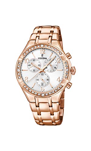 Festina Damen Chronograph Quarz Uhr mit Edelstahl Armband F20393/1 von Festina