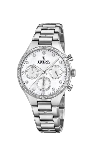 Festina Damen Chronograph Quarz Uhr mit Edelstahl Armband F20401/1 von Festina