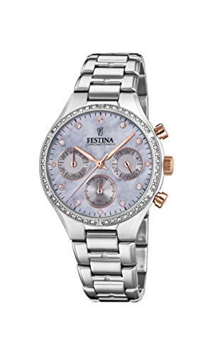Festina Damen Chronograph Quarz Uhr mit Edelstahl Armband F20401/3 von Festina