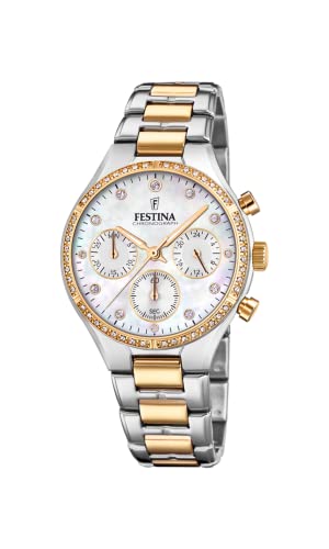 Festina Damen Chronograph Quarz Uhr mit Edelstahl Armband F20402/1 von Festina