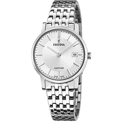 Festina Uhr Für Damen F20019/1 Swiss Made Silber Edelstahl Case SilberEdelstahl Band von Festina