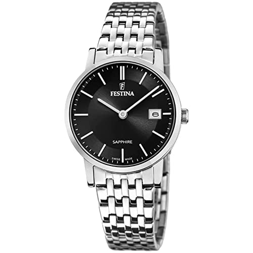 Festina Uhr Für Damen F20019/3 Swiss Made Silber Edelstahl Case SilberEdelstahl Band von Festina