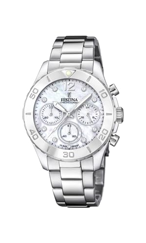 Festina Damen. Analog Quarz Uhr mit Edelstahl Armband F20603/1 von Festina