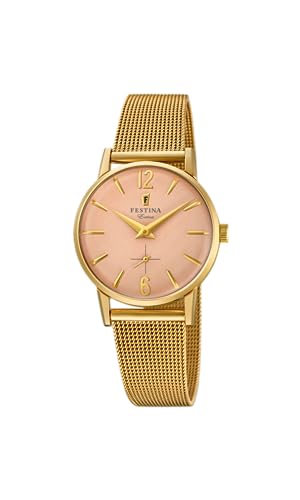 Festina Uhr Für Damen F20259/2 Outlet Gold Edelstahl Case SilberEdelstahl Band von Festina