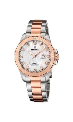 Festina Damen Analog Quarz Uhr mit Edelstahl Armband F20505/1 von Festina