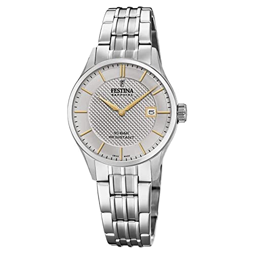 Festina Uhr Für Damen F20006/2 Swiss Made Silber Edelstahl Case SilberEdelstahl Band von Festina