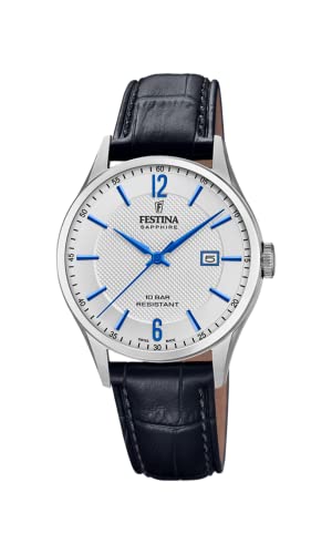 Festina Unisex Erwachsene Analog Quarz Uhr mit Leder Armband F20007/2 von Festina