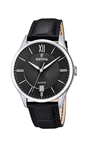 Festina Herren Analog Quarz Uhr mit Leder Armband F20426/3 von Festina