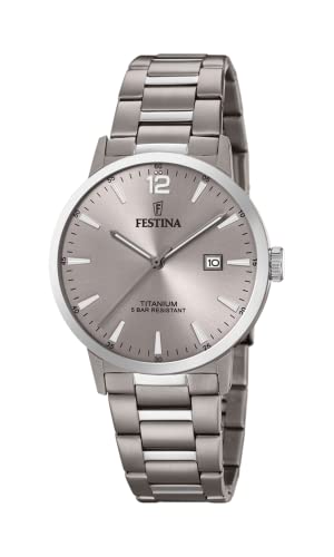 Festina Unisex Erwachsene Analog Quarz Uhr mit Titan Armband F20435/2 von Festina