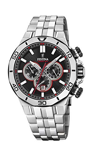 Festina Unisex Erwachsene Chronograph Quarz Uhr mit Edelstahl Armband F20448/4 von Festina