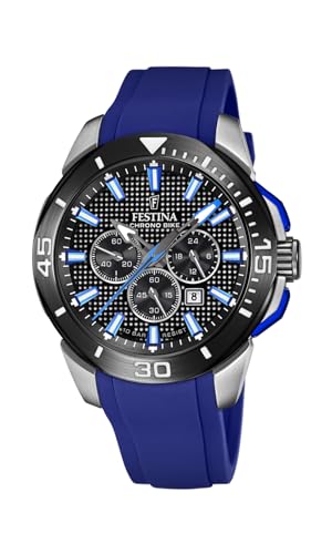 Festina Herren Analog Quarz Uhr mit Silikon Armband F20642/1 von Festina