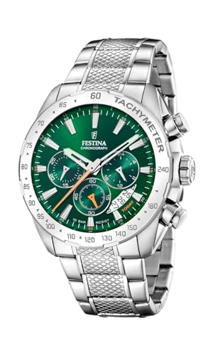 Festina Chronograph für Herren (44,5 mm) grünes Zifferblatt/Edelstahlarmband F20668/3 Festina Chronograph für Herren (44,5 mm) grünes Zifferblatt/Edelstahlarmband F20668/3 von Festina