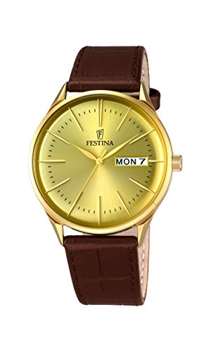 Festina Herren-Armbanduhr Analog Quarz Leder F6838/2 von Festina