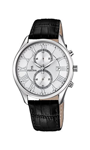 Festina Herren Chronograph Quarz Uhr mit Leder Armband F6855/1 von Festina