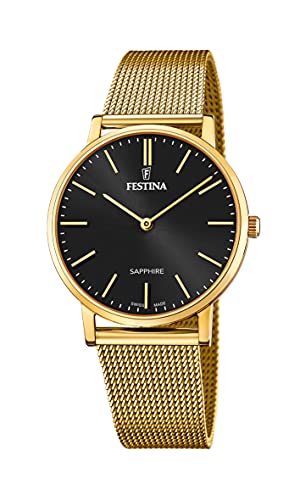 Festina Uhr Für Herren F20022/3 Swiss Made Gold Edelstahl Case GoldEdelstahl Band von Festina