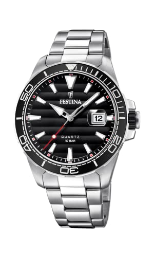 Festina Herren Analog Quarz Uhr mit Edelstahl Armband F20360/2, Silber von Festina