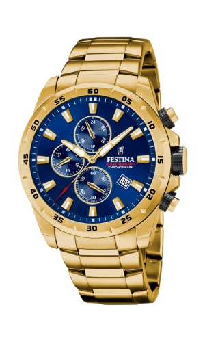 Festina Herren Analog Quarz Uhr mit Edelstahl Armband F20541/2 von Festina