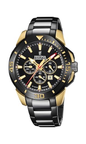 Festina Herren Analog Quarz Uhr mit Edelstahl Armband F20644/1 von Festina