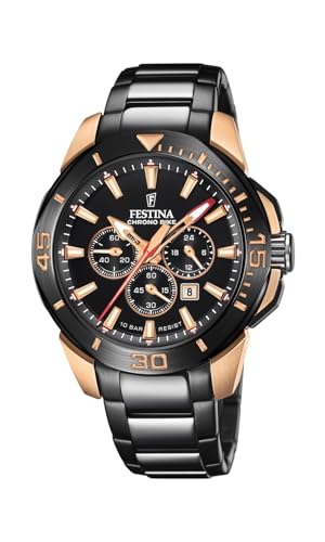 Festina Herren Analog Quarz Uhr mit Edelstahl Armband F20645/1 von Festina