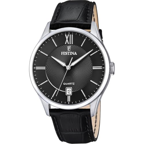 Festina Herren Analog Quarz Uhr mit Leder Armband F20426/3 von Festina