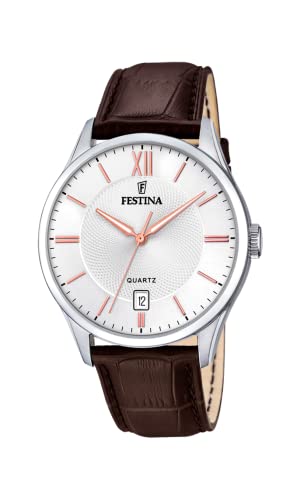 Festina Herren Analog Quarz Uhr mit Leder Armband F20426/4 von Festina