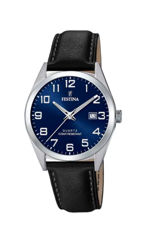 Festina Herren Analog Quarz Uhr mit Leder Armband F20446/2 von Festina