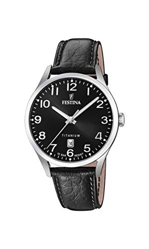 Festina Herren Analog Quarz Uhr mit Leder Armband F20467/3 von Festina
