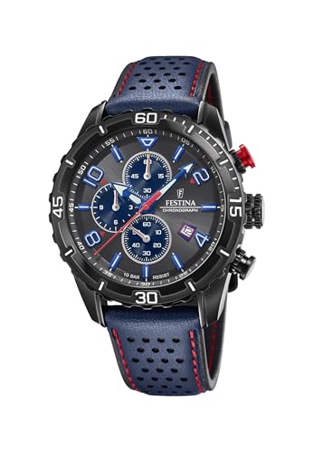 Festina Herren Analog Quarz Uhr mit Leder Armband F20519/3 von Festina