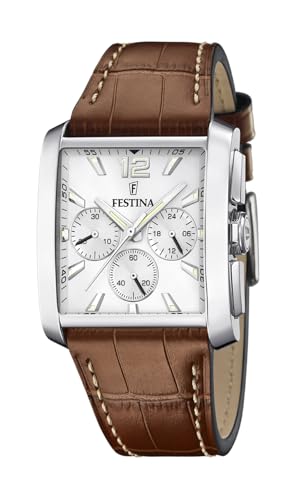 Festina Herren Analog Quarz Uhr mit Leder Armband F20636/1 von Festina