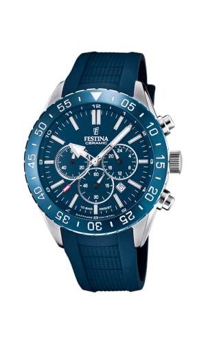 Festina Herren Analog Quarz Uhr mit Silikon Armband F20515/1 von Festina