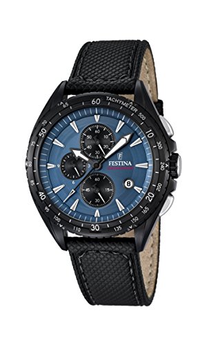 Festina Herren Analog Quarz Uhr mit Leder Armband F16847/3 von Festina
