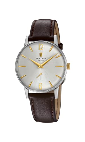 Festina Herren Analog Quarz Uhr mit Leder Armband F20248/2 von Festina