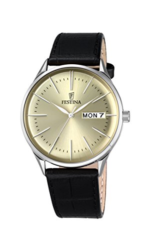 Festina Herren-Armbanduhr Analog Quarz Leder F6837/2 von Festina