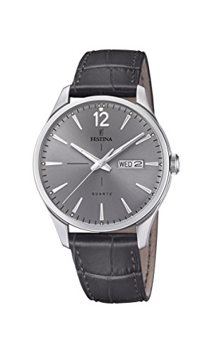 Festina Herren Analog Quarz Uhr mit Leder Armband F20205/2 von Festina