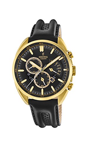 Festina Herren Chronograph Quarz Uhr mit Leder Armband F20268/3 von Festina